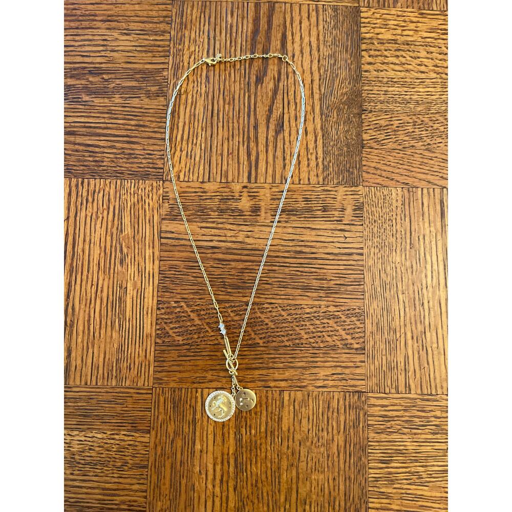 TAI double coin zodiac necklace